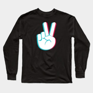 TikTok cheese two fingers smile emoji smiley White Long Sleeve T-Shirt